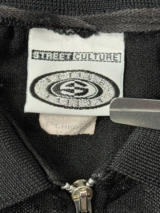 Vintage Street Culture Men's Black Short-Sleeve Polo with Zip XL Y2K - Picture 5 of 7